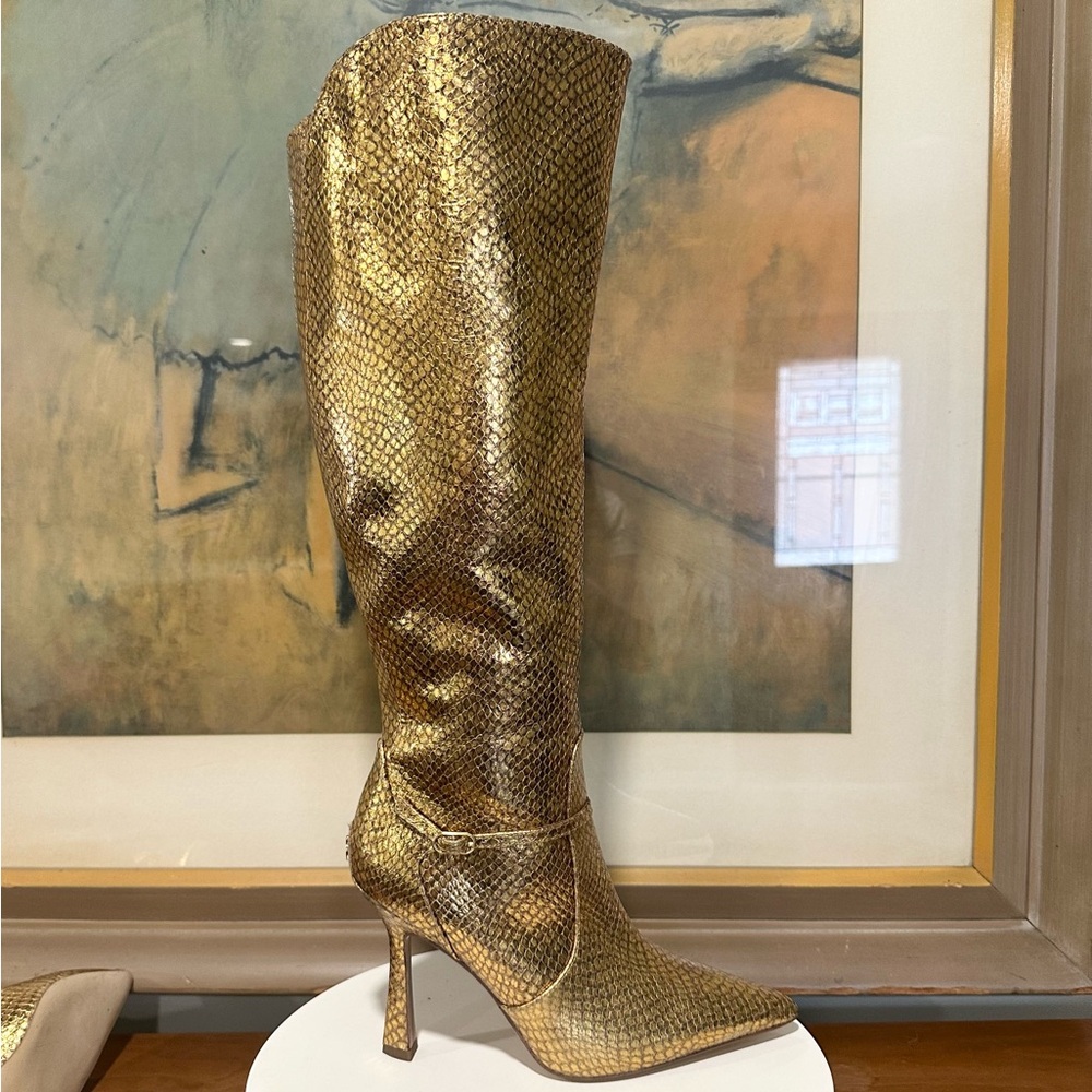 🌸SAM EDELMAN🌸 Elia Knee High Boot Medallion Gold Size: 6.5M - Picture 4 of 10